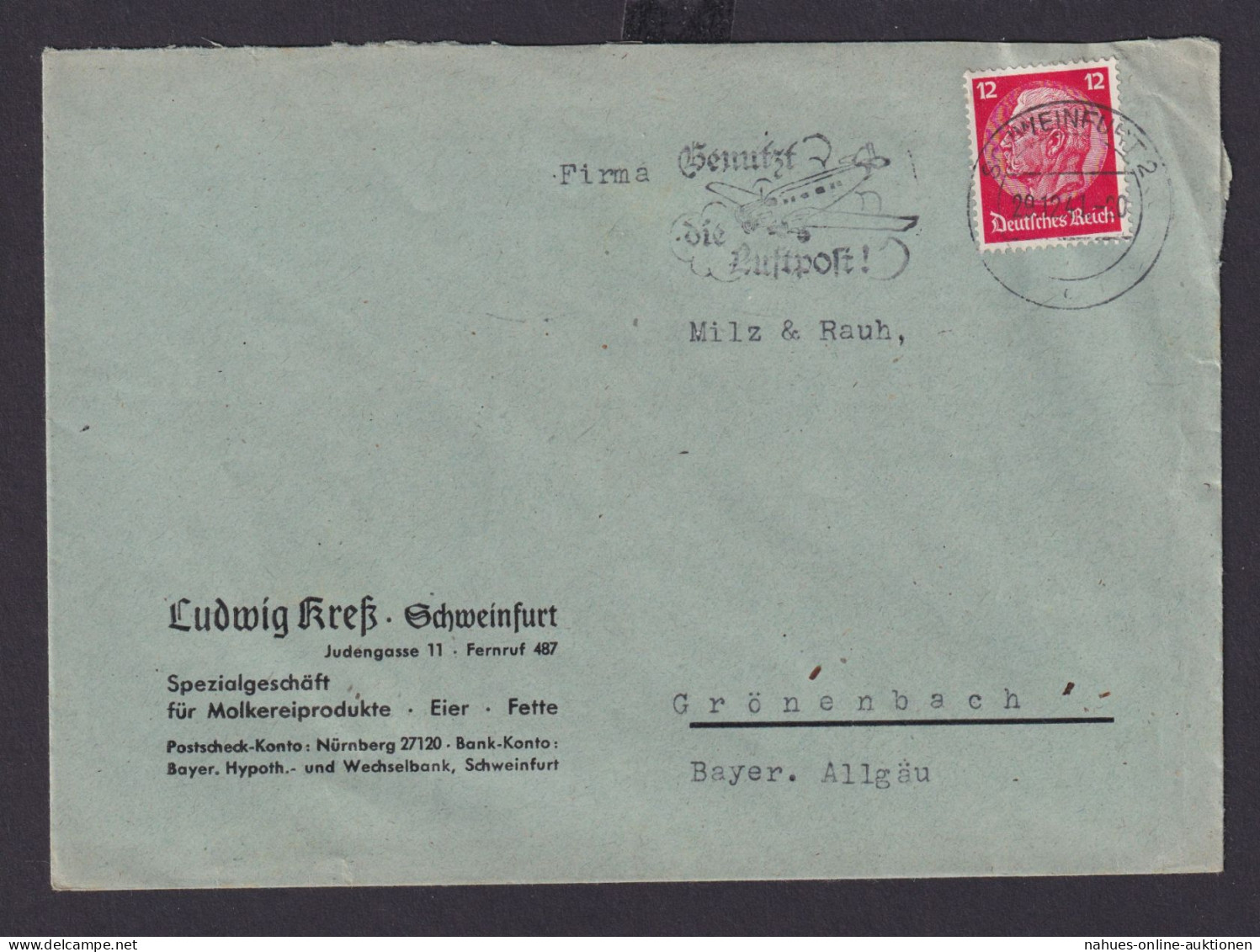 Flugpost Deutsches Reich Drittes Reich Briefe SST Benutz Die Luftpost Von - Cartas & Documentos