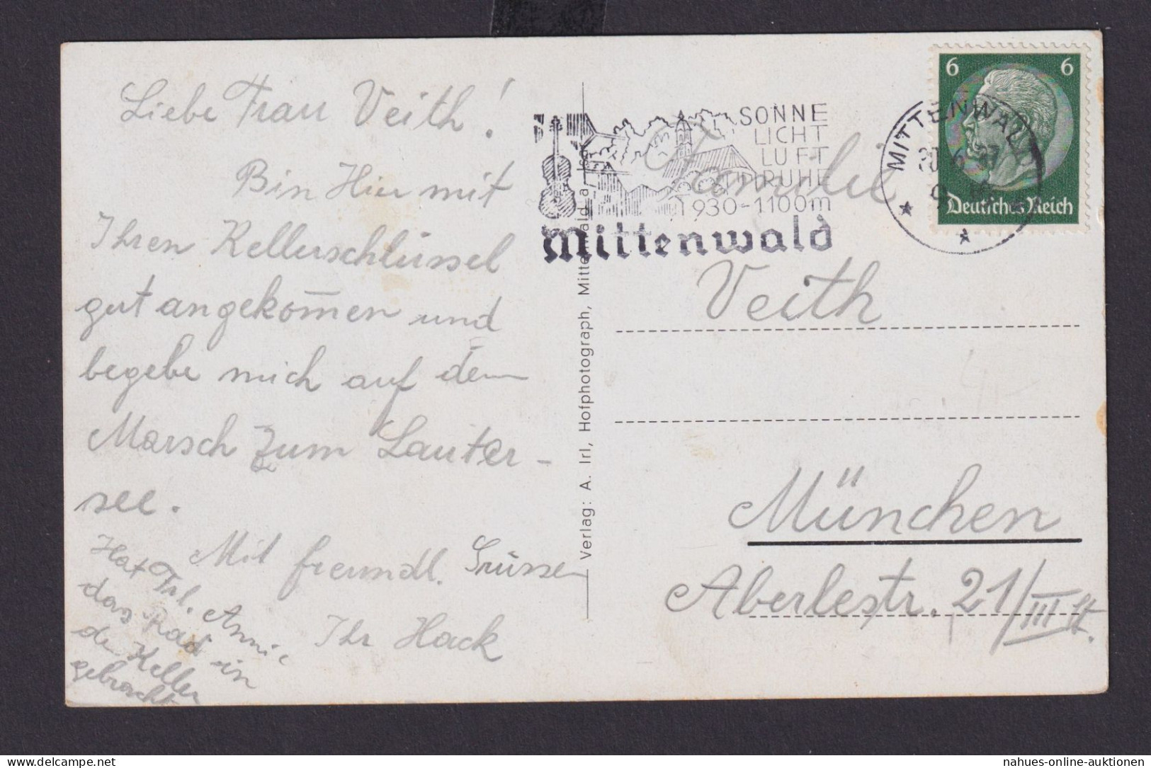 Deutsches Reich Drittes Reich Ansichtskarte SST Sonne Licht Luft Ruhe - Storia Postale