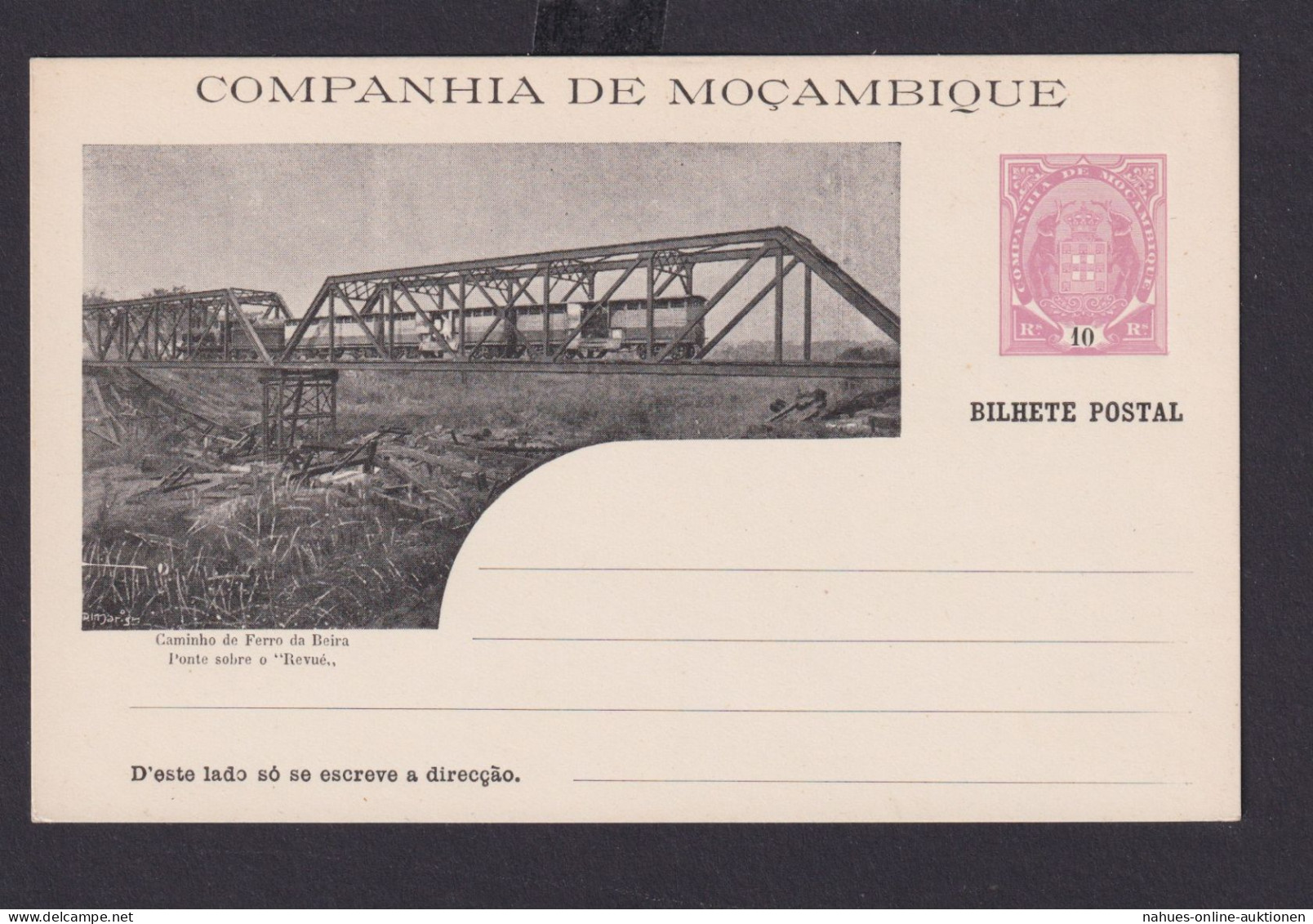 Mosambik Mozambique Afrika Portugal Kolonien Selt. Bild Ganzsache Companhia De - Brieven En Documenten