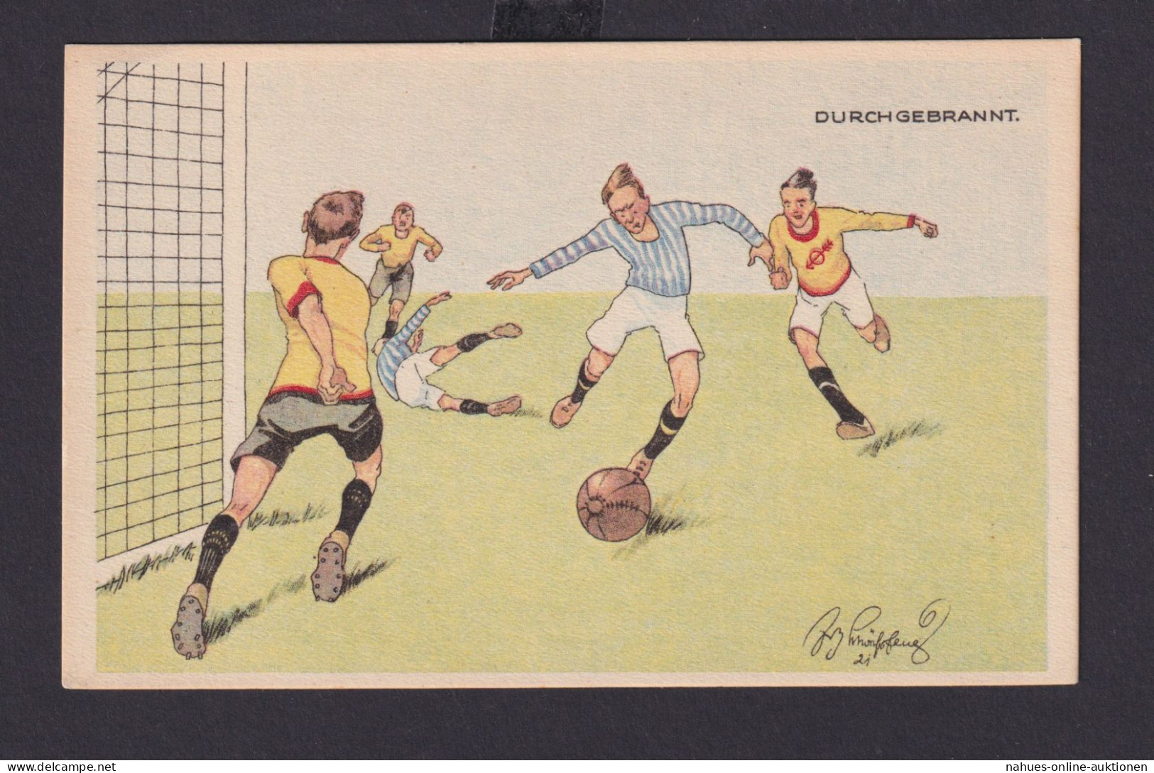 Ansichtskarte Sport Fußball Künstlerkarte Signiert 1921 Der Hechtsprung - Other & Unclassified