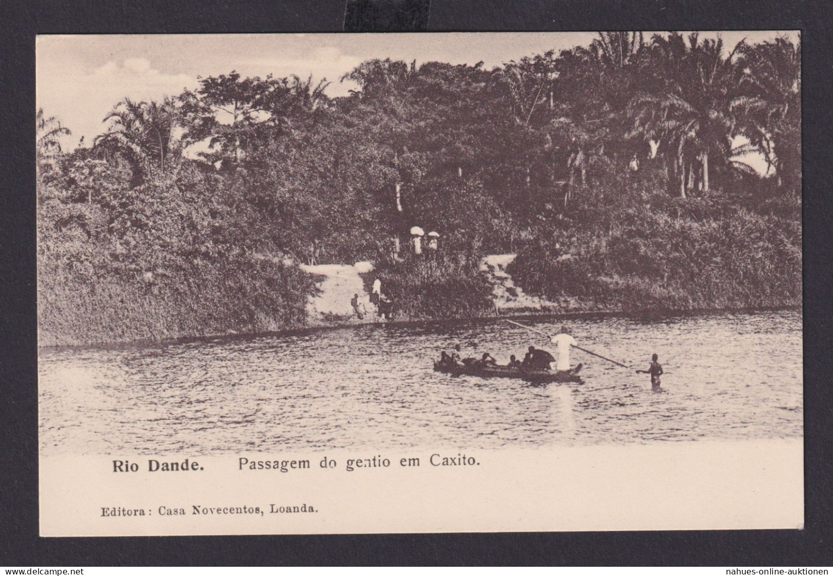 Ansichtkarte Afrika Angola Portugal Kolonien Rio Dante Fluss Fährboot - Non Classés