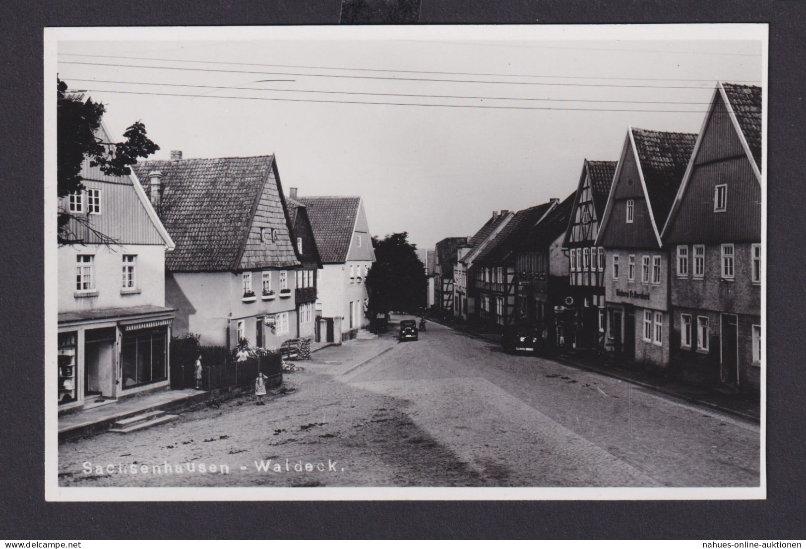 Ansichtskarte Sachsenhausen Waldeck Hessen Strassenansicht Bäckerei FR. Bernhard - Altri & Non Classificati