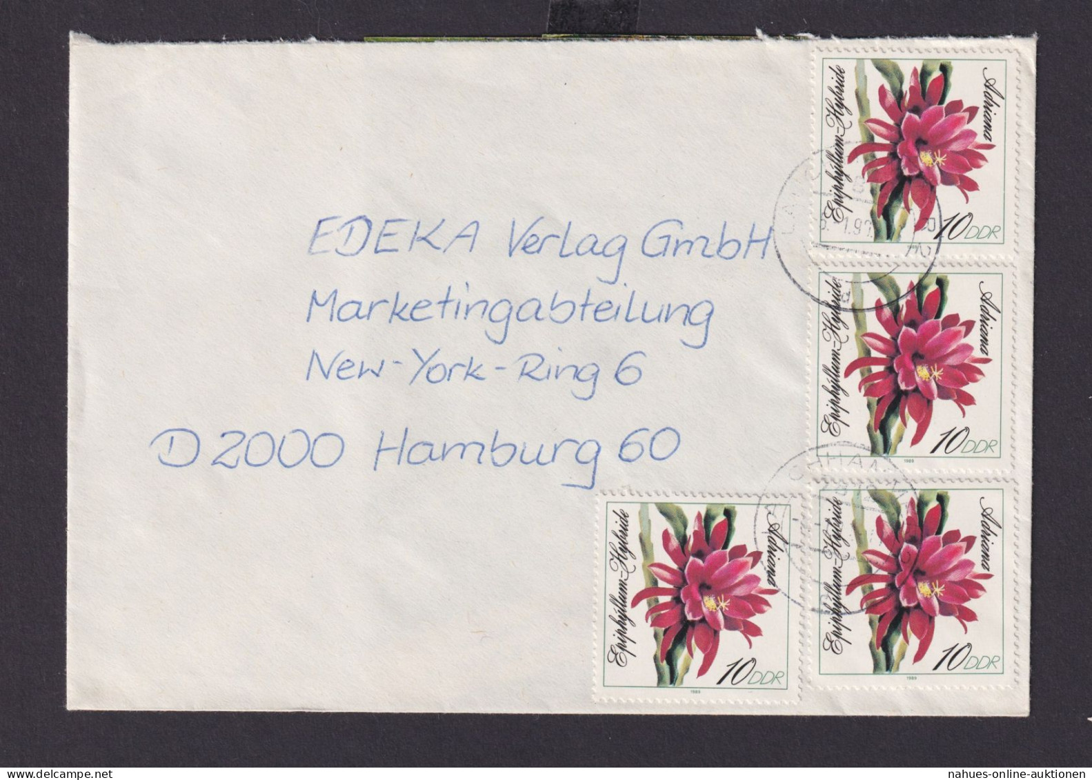 DDR Brief 3276 Blumen Dekorativer Beleg Lauchhammer Nach Hamburg - Storia Postale