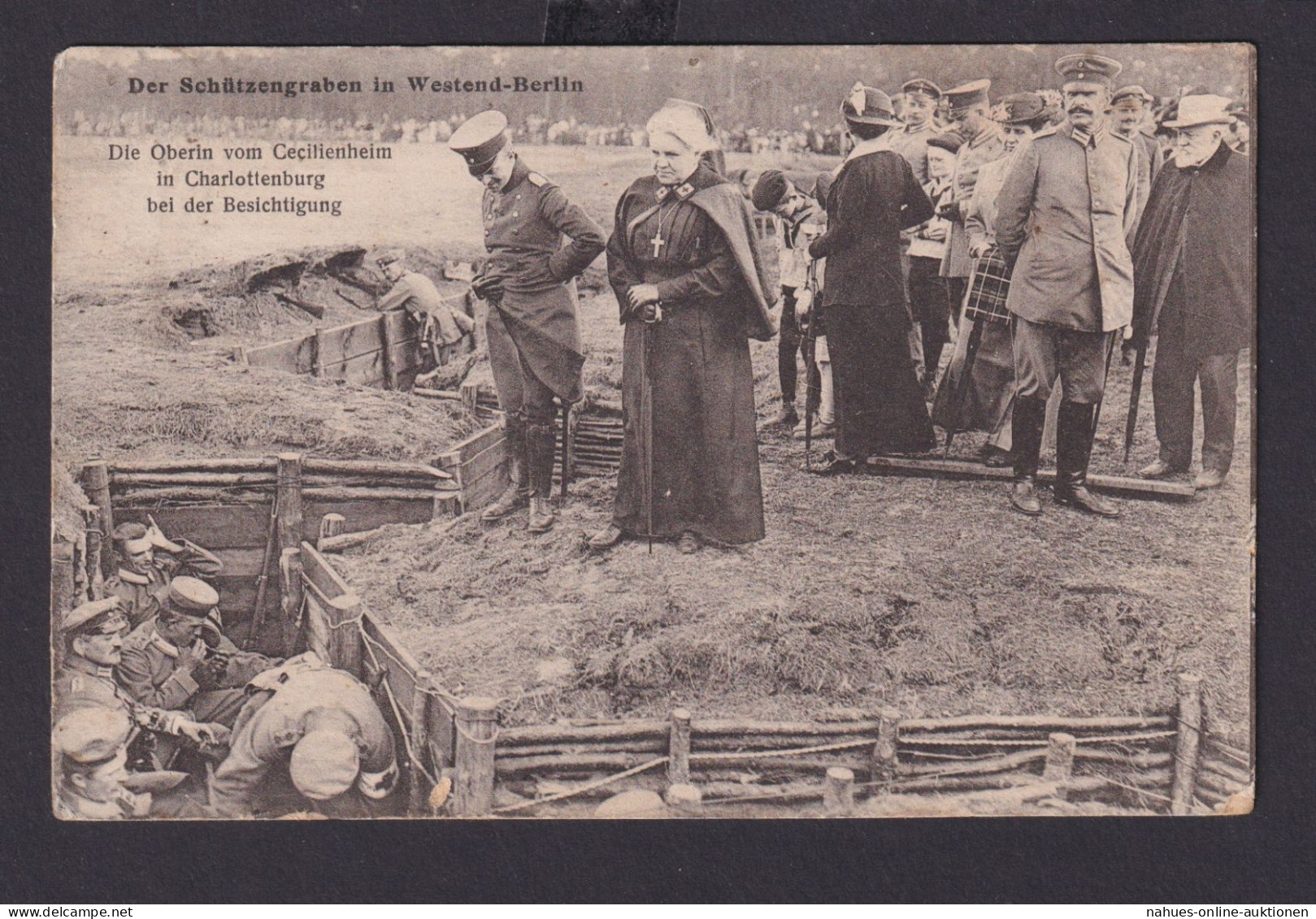 Ansichtskarte Militaria Westend Berlin Schützengraben Besichtigung Durch Oberin - 1914-18