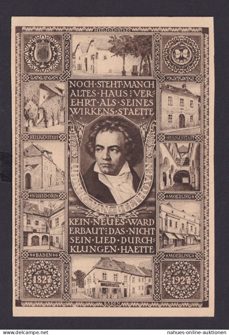 Österreich Ganzsache Beethoven Musik Komponist Wien Fürth 29.4.1932 - Other & Unclassified