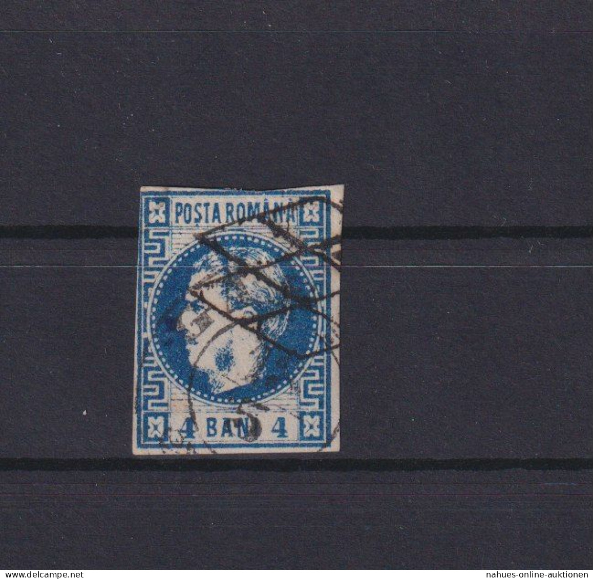 Rumänien Fürst Karl I. 19 5 Bani Blau Gestempelt Kat.-Wert 55,00 Ausgabe 1868 - Storia Postale