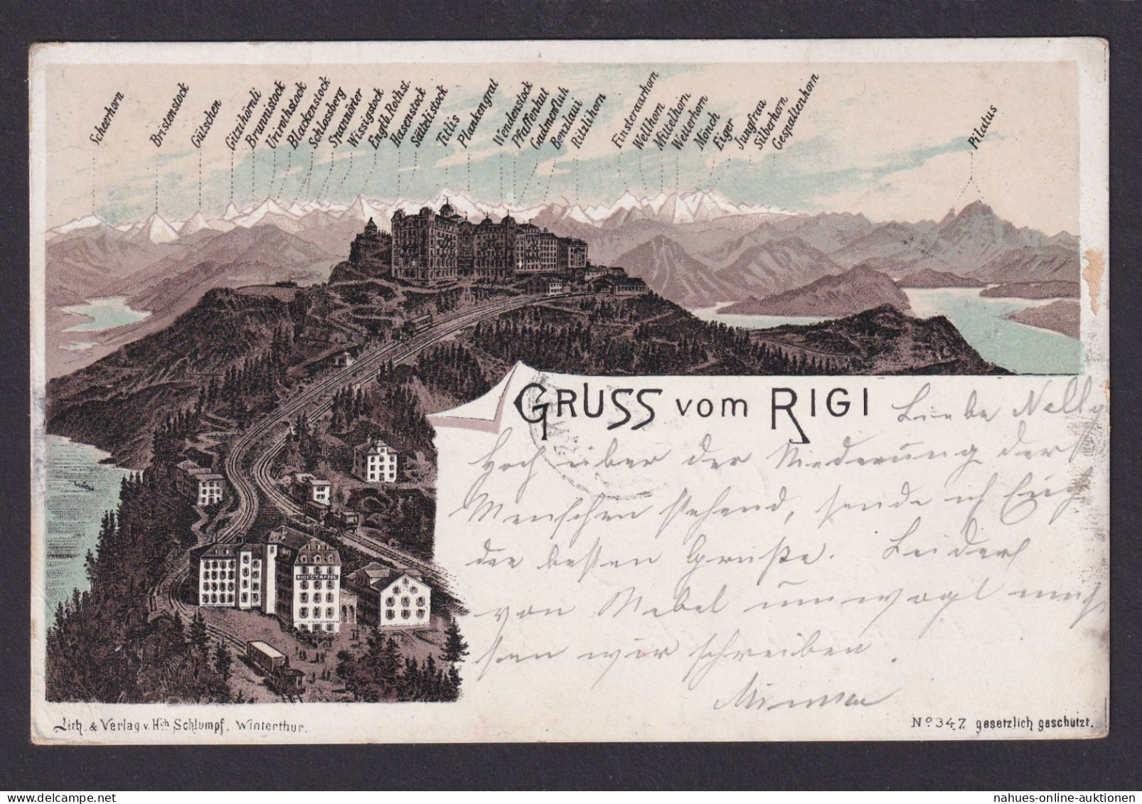 Litho Ansichtskarte Rigi Schweiz N. Petzendorf Rapottenstein Österreich - Other & Unclassified