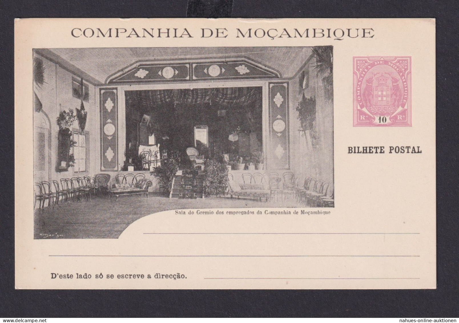 Mosambik Mozambique Afrika Portugal Kolonien Selt. Bild Ganzsache Companhia De - Lettres & Documents