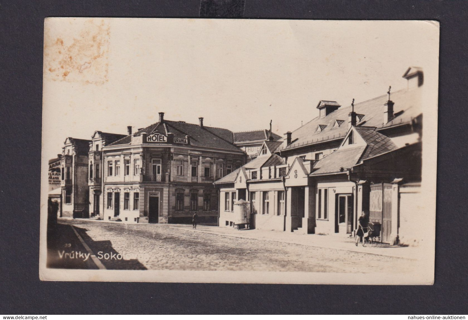 Ansichtskarte Vrutky Sokolovna Slowakei Holtel Urania Strassenansicht 13.06.1931 - Slovakia