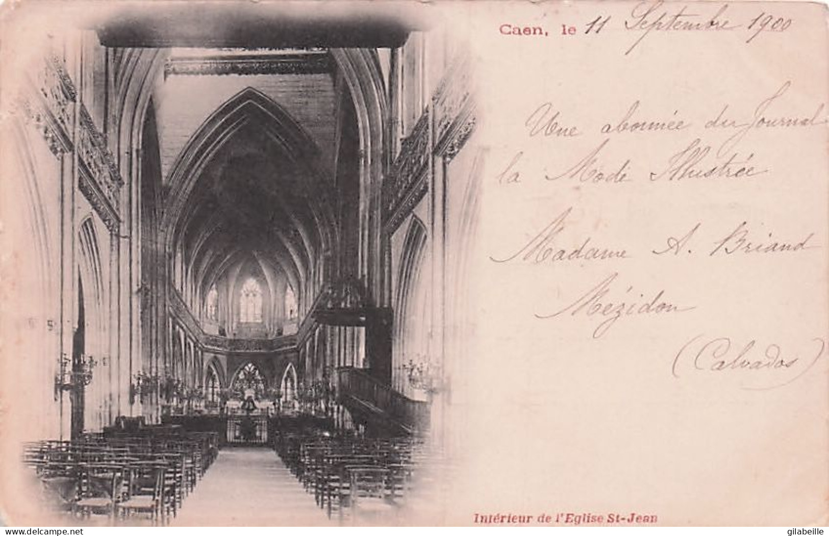 14 - CAEN - Interieur De L'église Saint Jean - Carte Precurseur 1900 - Caen