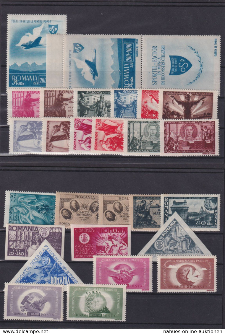 Briefmarken Rumänien Jahrgang 1945 Ex. 827-973 */** Meist ** Kat. Ca. 340,00 - Cartas & Documentos