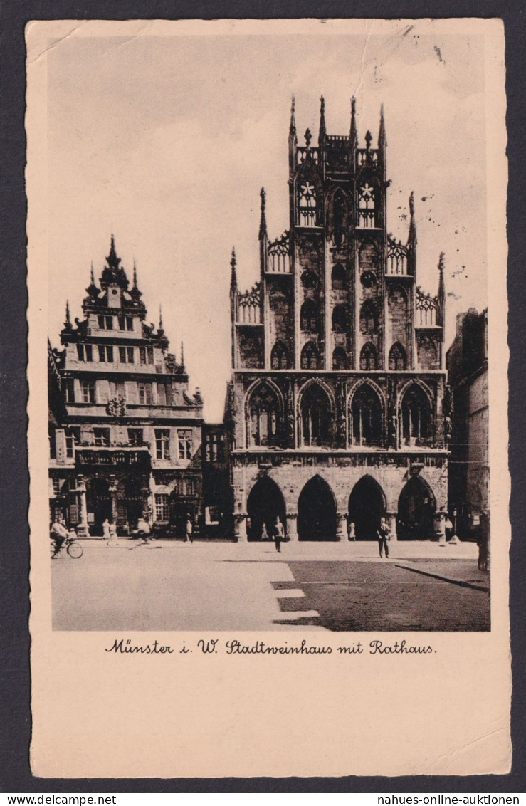 Ansichtskarte Münster Westfalen Rathaus Stadtweinhaus N. Rübenach Koblenz - Other & Unclassified