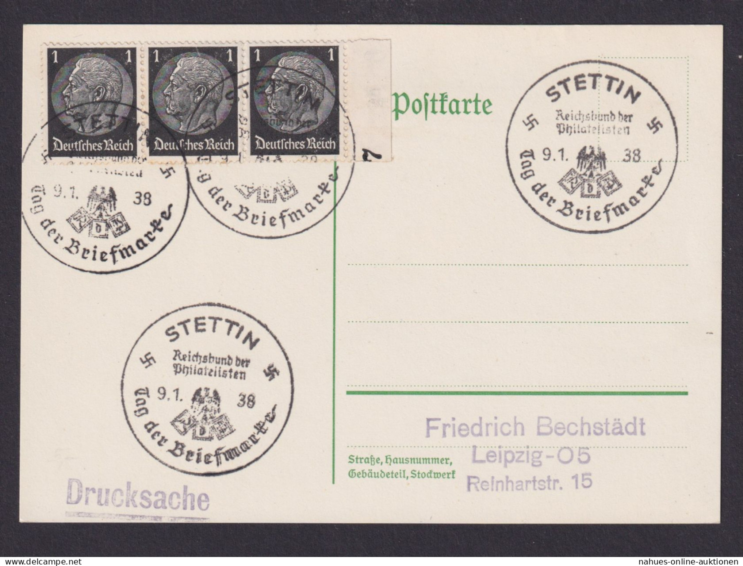 Briefmarken Deutsches Reich 4x Selt. SST Stettin SChlsien Polen Philatelie Tag - Lettres & Documents