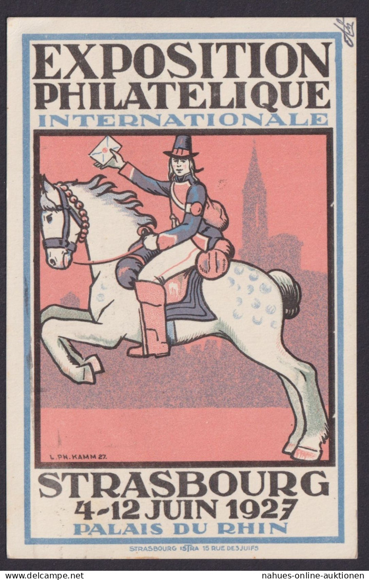 Frankreich Künstler Privatganzsache Philatelie Straßburg Exposition Philatelique - Cartoline Postali Ristampe (ante 1955)