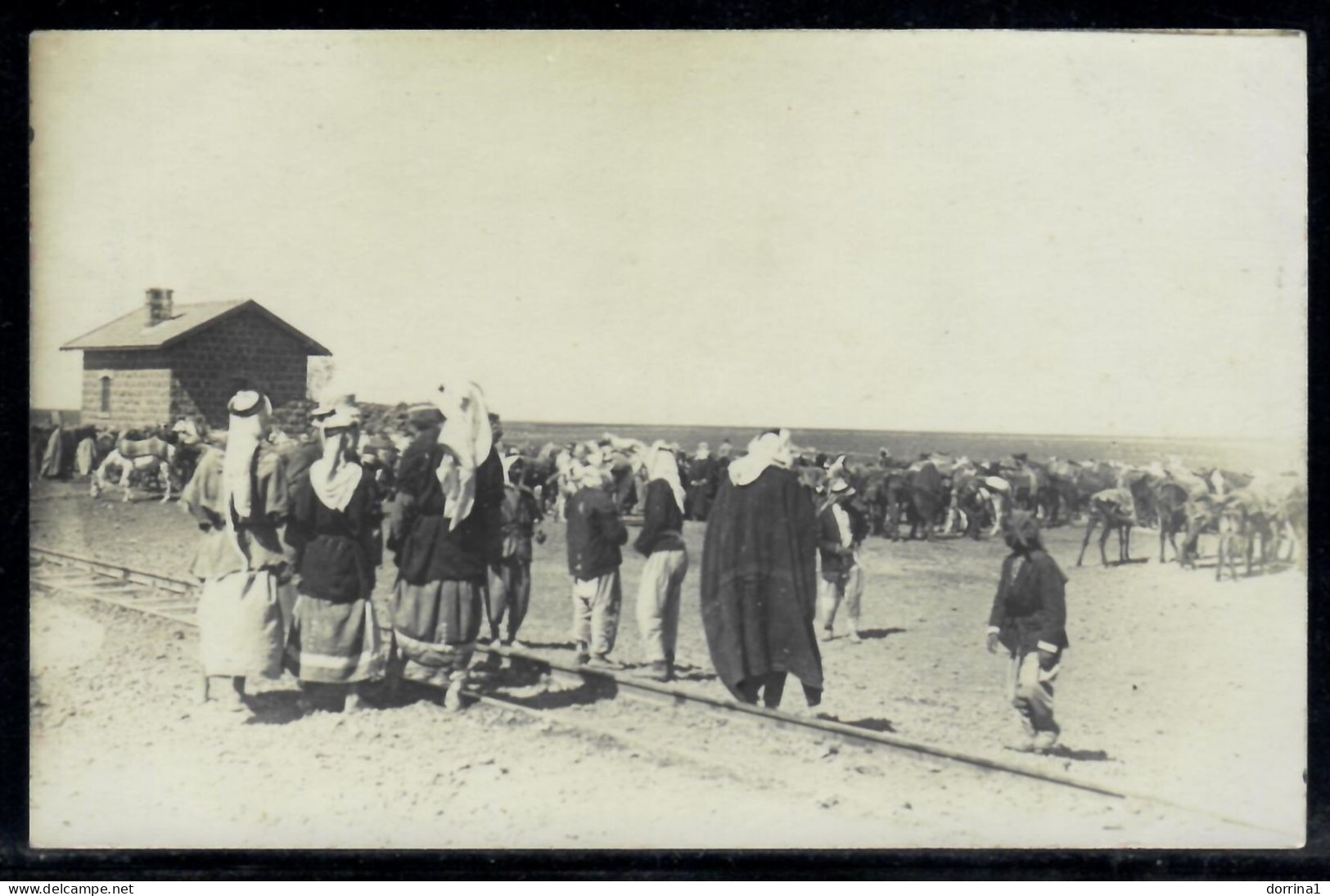 Train Station In Ezraa Syria 1926 - Photo Postcard - Syrie