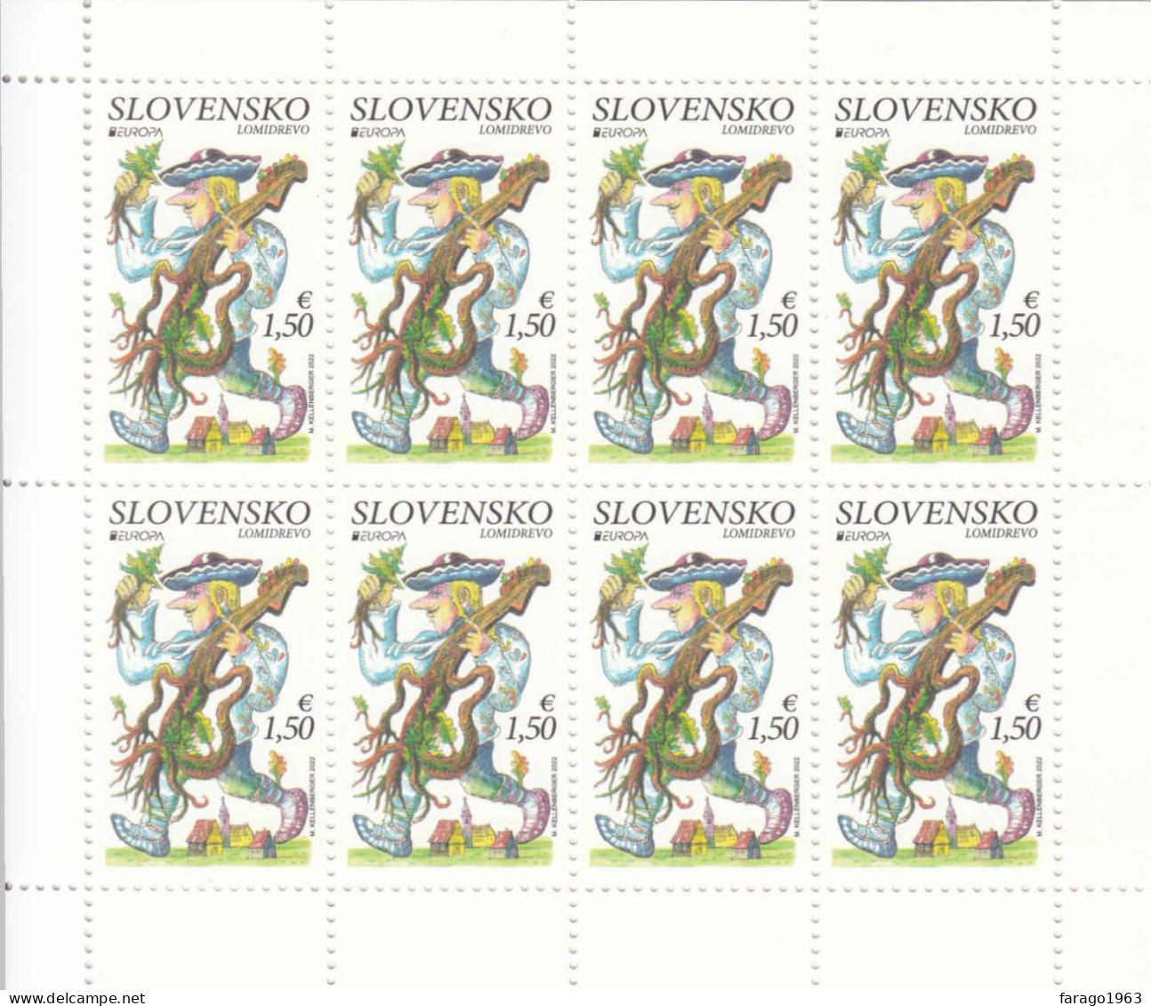 2022 Slovakia Stories & Myths Europa Miniature Sheet Of 8 MNH @ BELOW FACE VALUE - Unused Stamps