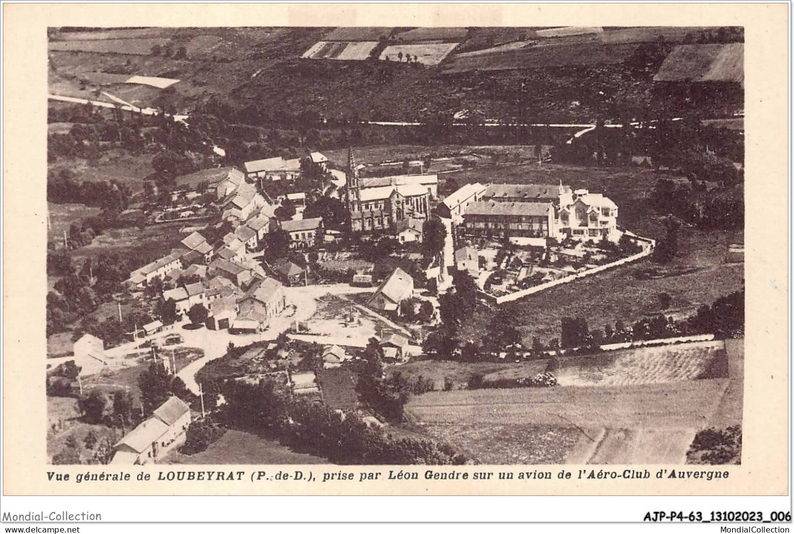 AJPP4-63-0418 - Vue Generale De LOUBEYRAT - Prise Par Leon Gendre Sur Un Avion De L'Aero-club D'Auvergne - Auvergne Types D'Auvergne