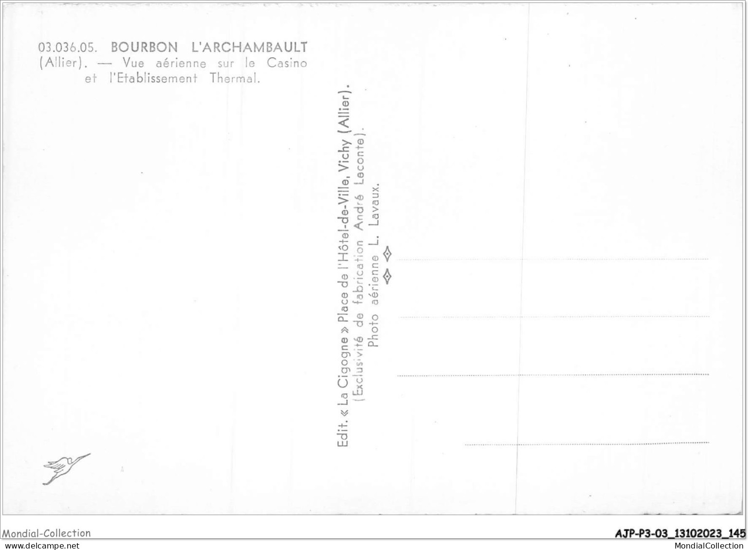 AJPP3-03-0364 - BOURBON-L'ARCHAMBAULT - Vue Aerienne Sur Le Casino Et L'etablissement Thermmal - Bourbon L'Archambault