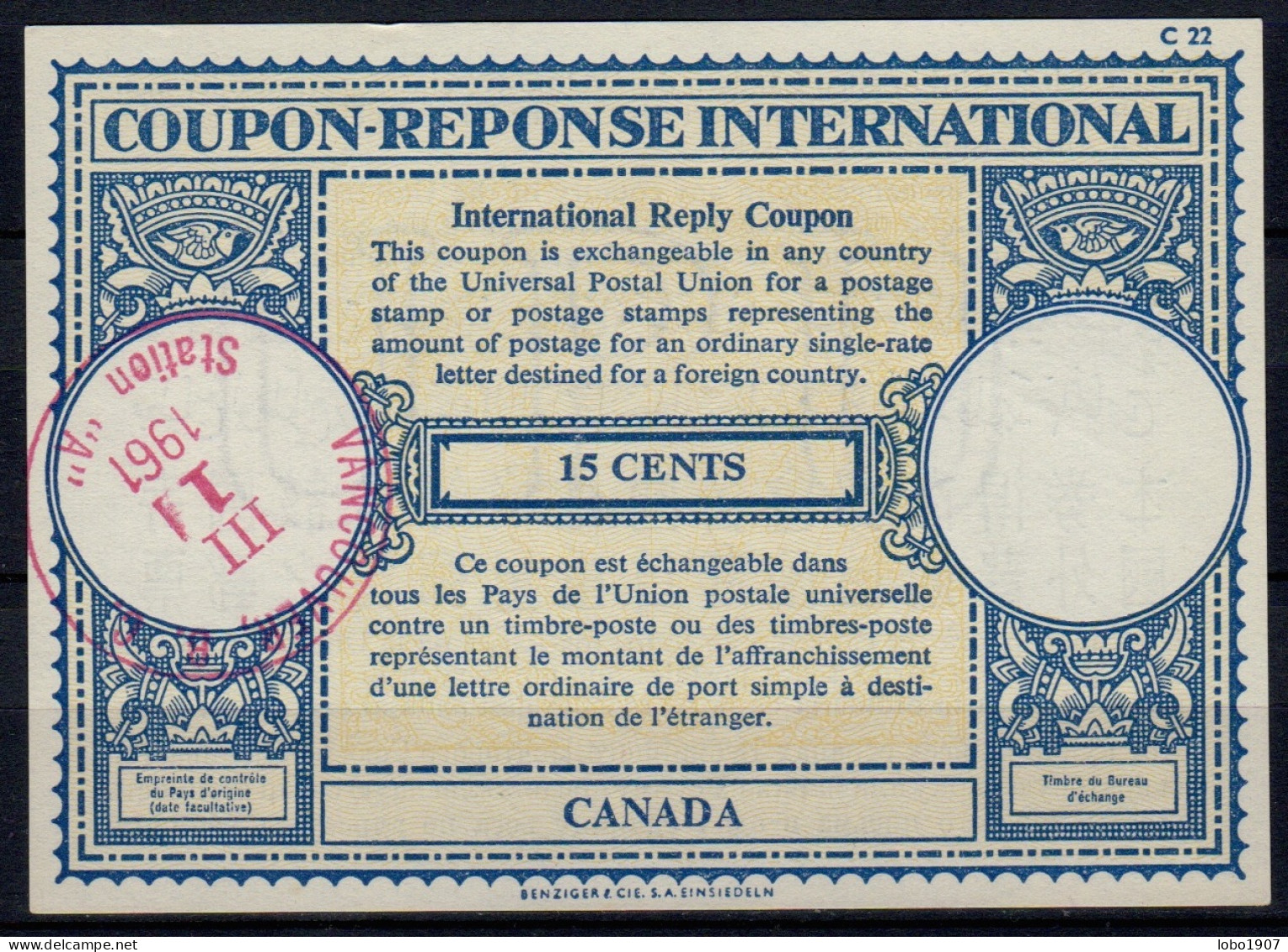 CANADA 1907-2007  Collection of 39 International, Imperial and Commonwealth Reply Coupon Reponse Antwortschein  IRC IAS