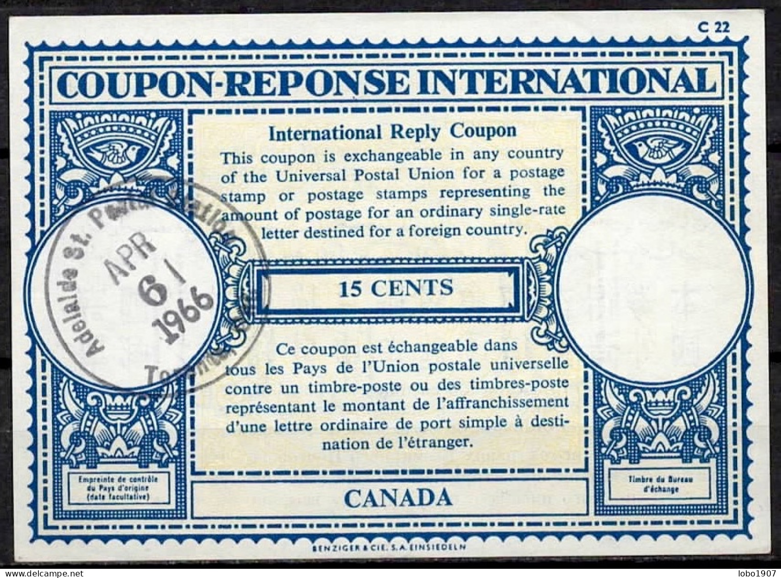 CANADA 1907-2007  Collection of 39 International, Imperial and Commonwealth Reply Coupon Reponse Antwortschein  IRC IAS