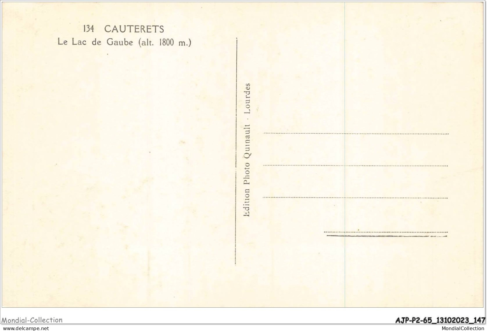 AJPP2-65-0228 - CAUTERETS - Le Lac De Gaube - Cauterets