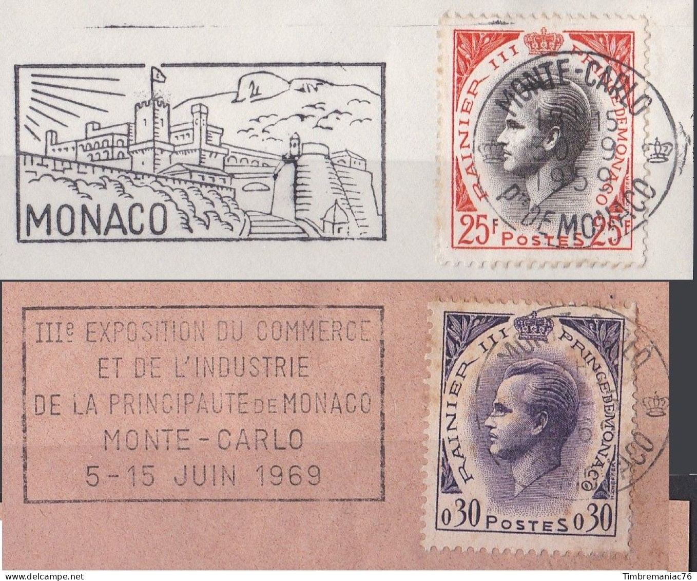 Monaco TUC 1959 YT 504-505 Oblitéré Sur Flamme - Usati