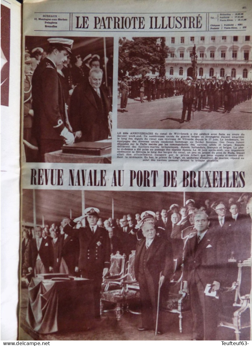 Le Patriote Illustré N° 26/1955 Canal De Willebroek - Chine Rouge - Chat Et Souris - Uranium - étapes Du Pain........... - Informaciones Generales