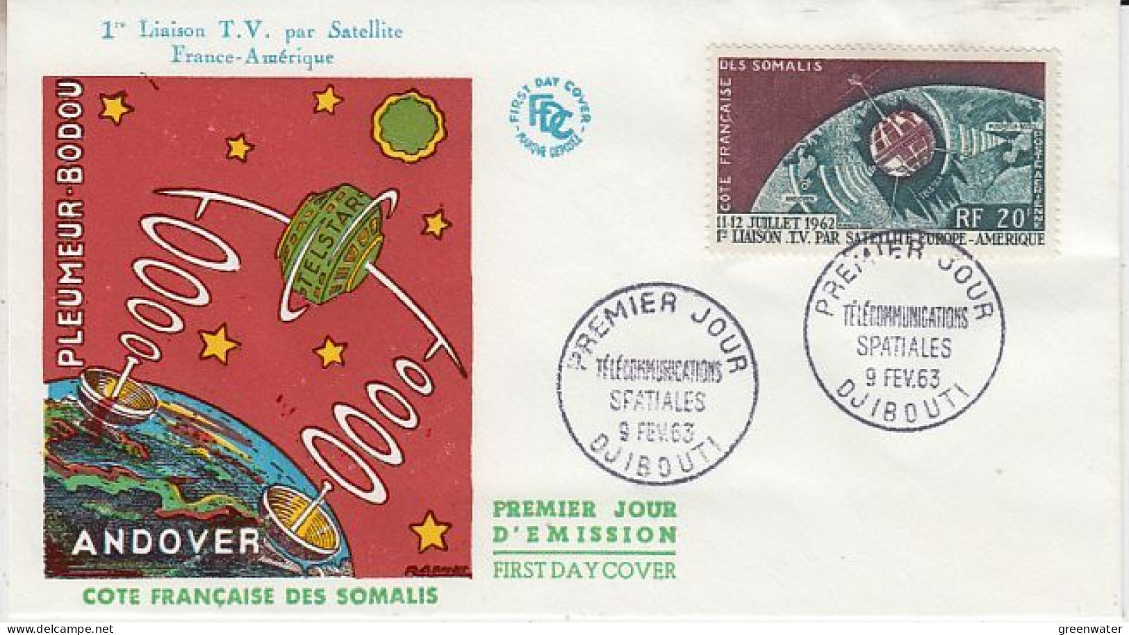 Cote Française Des Somalis Telstar 1v FDC 1963 (OO170) - Afrika