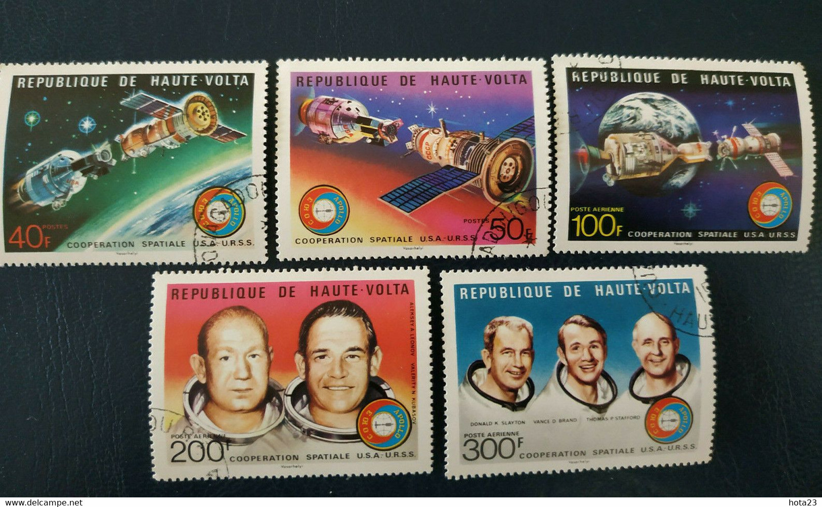 (!) Upper Volta-Burkina Faso -1975 American-soviet Space Mission Apollo-soyuz Used / Cto Russia - USA - Haute-Volta (1958-1984)