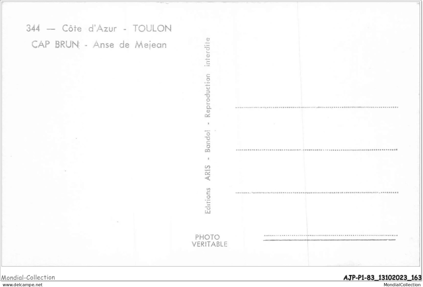 AJPP1-83-0082 - COTED'AZUR - TOULON - Cap Brun - Anse De Mejean - Toulon
