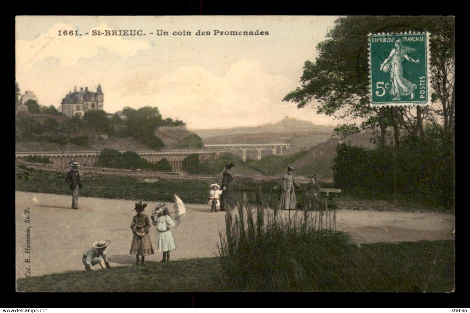 22 - ST-BRIEUC - LES PROMENADES - CARTE COLORISEE - Saint-Brieuc