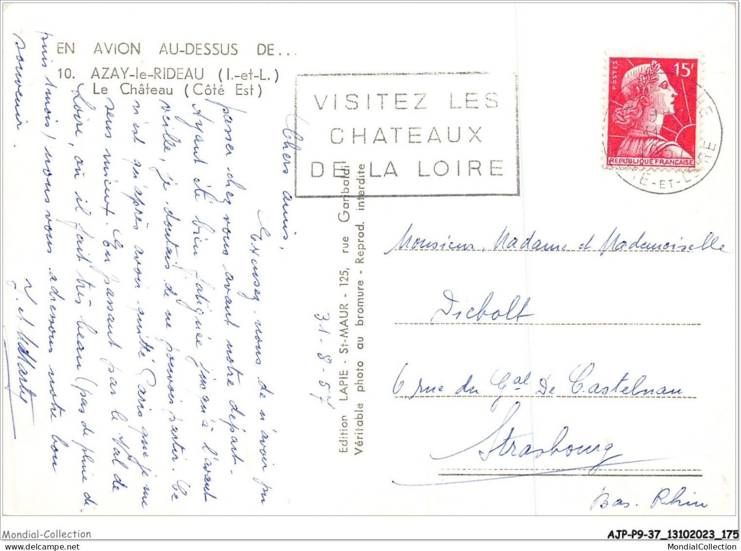 AJPP9-37-0984 - EN AVION AU-DESSUS DE - AZAY-LE-RIDEAU - Le Chateau - Azay-le-Rideau