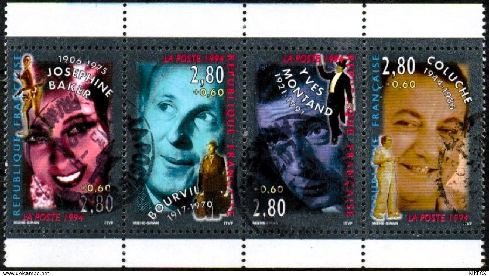 FRANCE, FRANKREICH, 1994  ,  YT 2899, 2900, 2901, 2902, BANDE DE QUATRE TIMBRES, OBLITERE, GESTEMPELT - Oblitérés