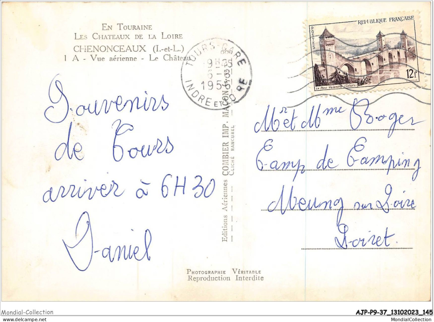 AJPP9-37-0969 - CHENONCEAUX - Vue Aerienne - Le Chateau  - Chenonceaux