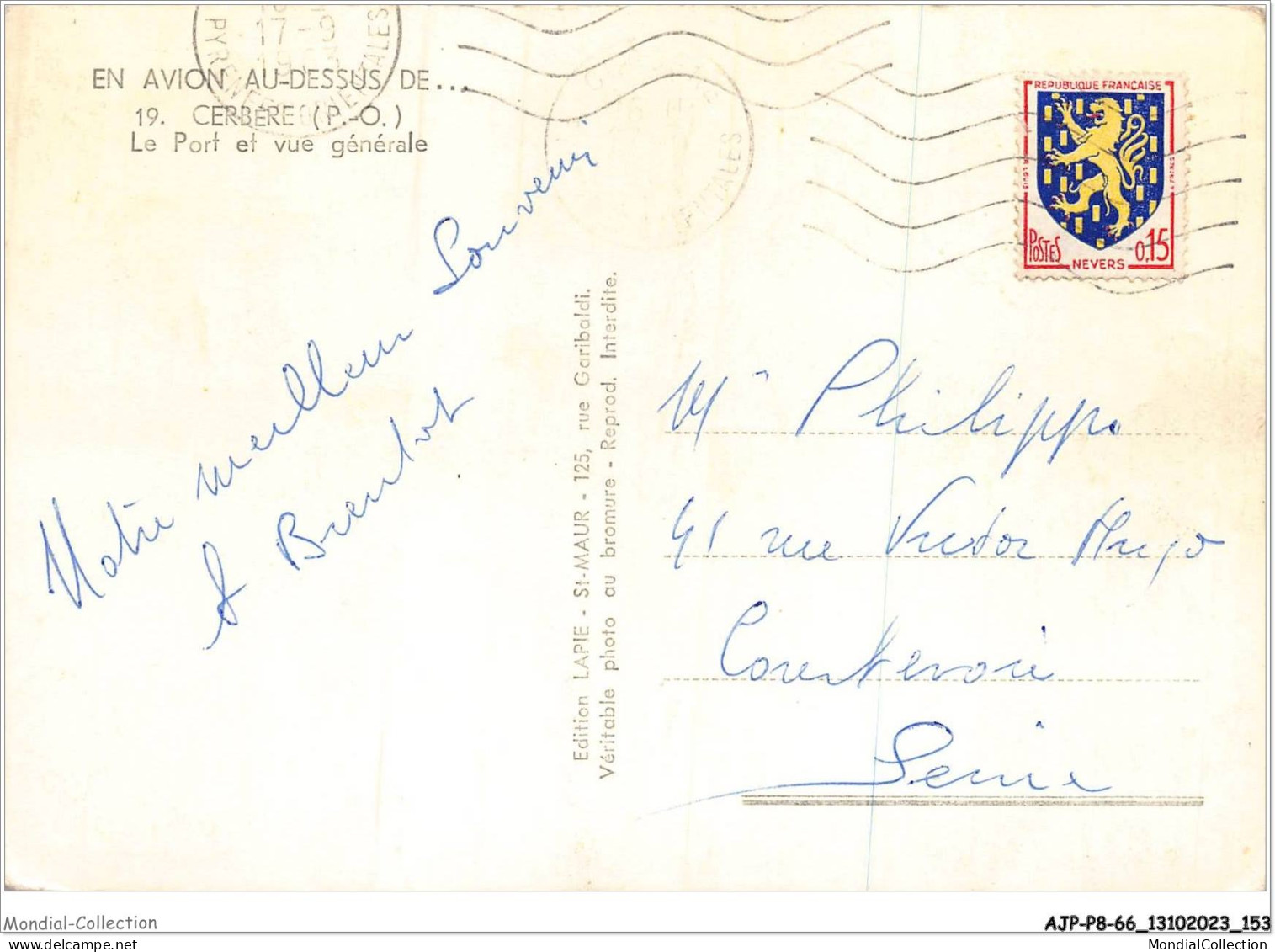 AJPP8-66-0881 - EN AVION AU-DESSUS DE  - CERBERE - Le Port Et Vue Generale - Cerbere