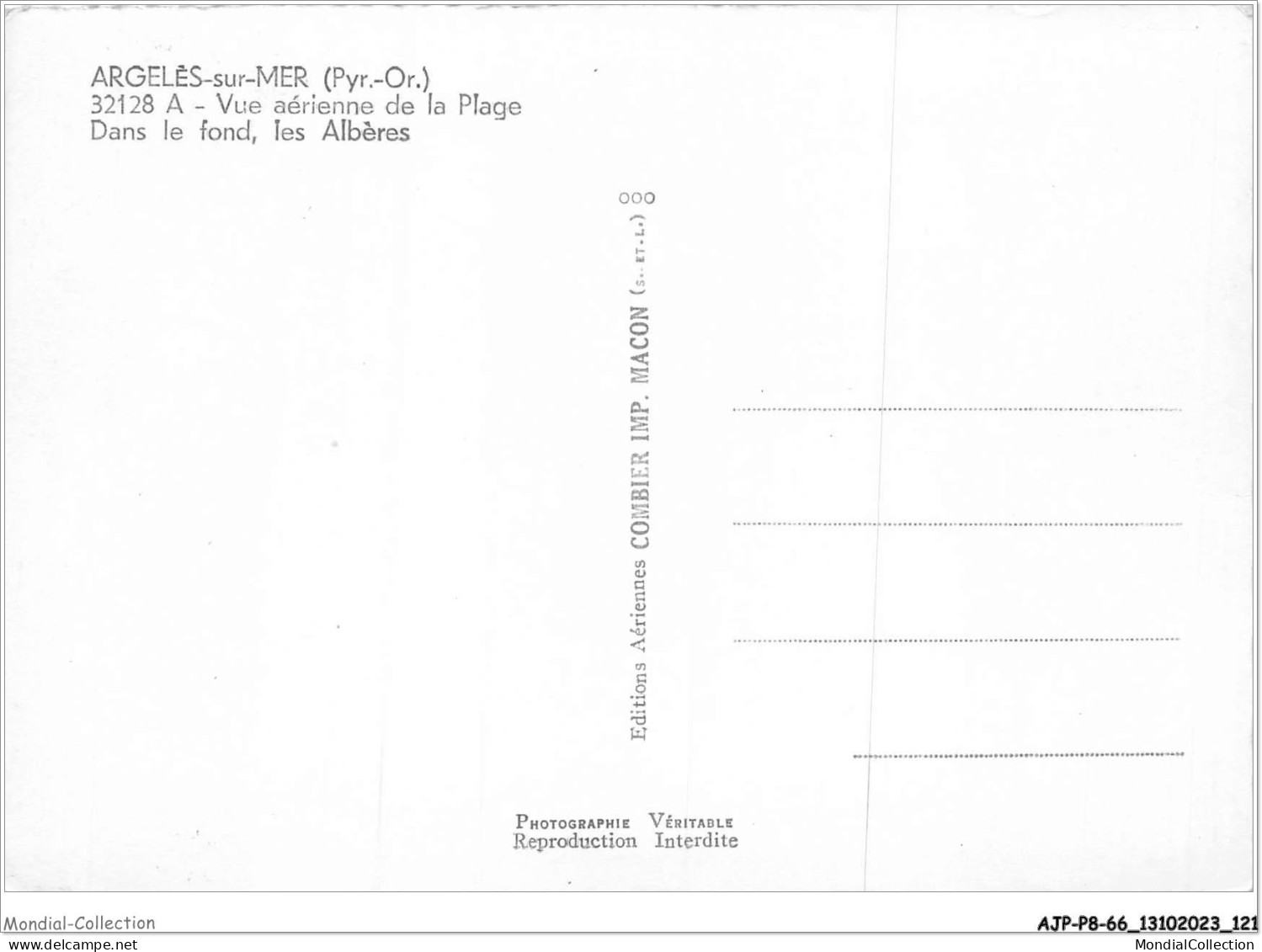 AJPP8-66-0865 - ARGELES-SUR-MER - Vue Aerienne De La Plage - Dans Le Fond - Les Alberes - Argeles Sur Mer