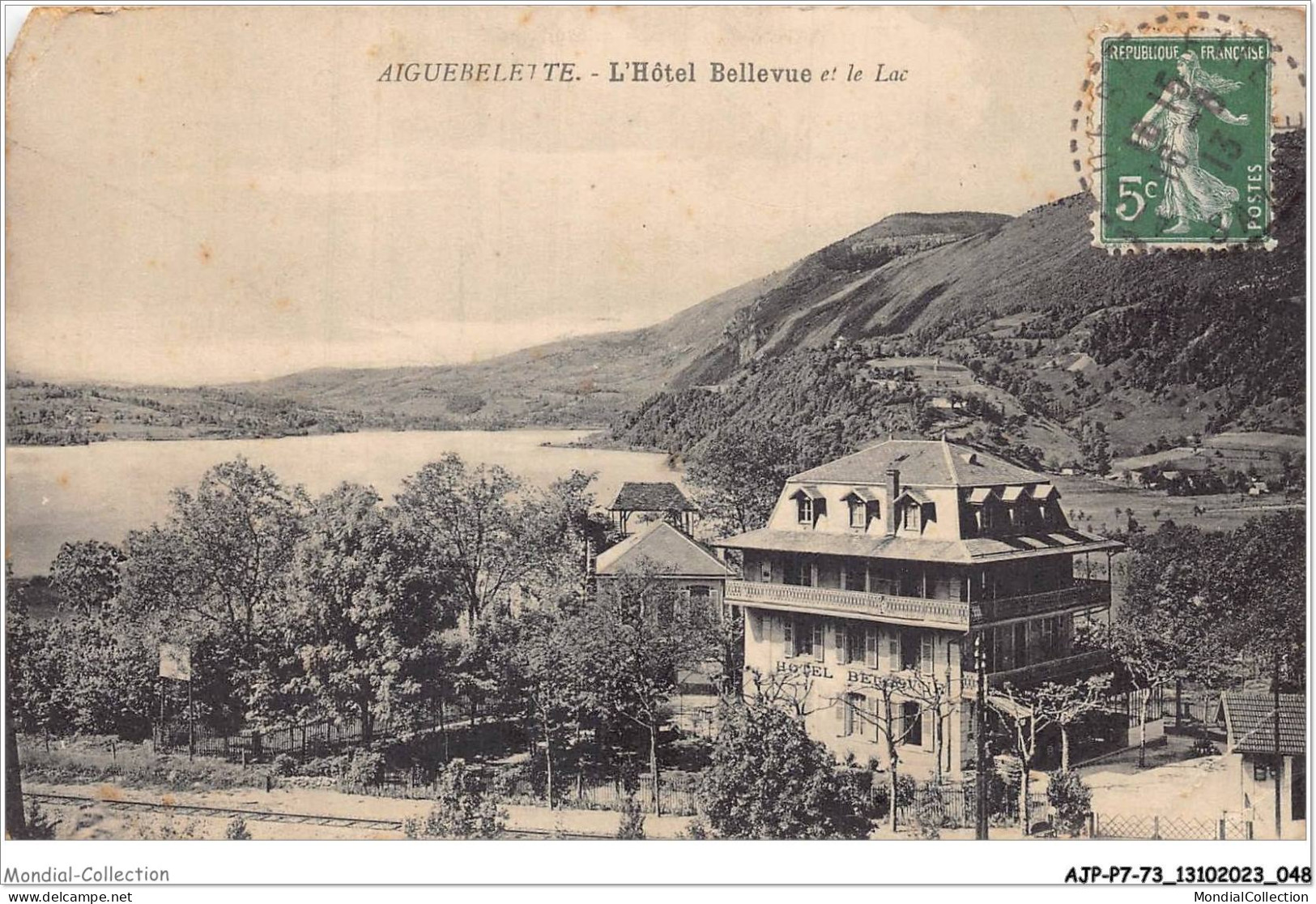 AJPP7-73-0729 - AIGUEBELETTE - L'hotel Belvue Et Le Lac - Aiguebelle