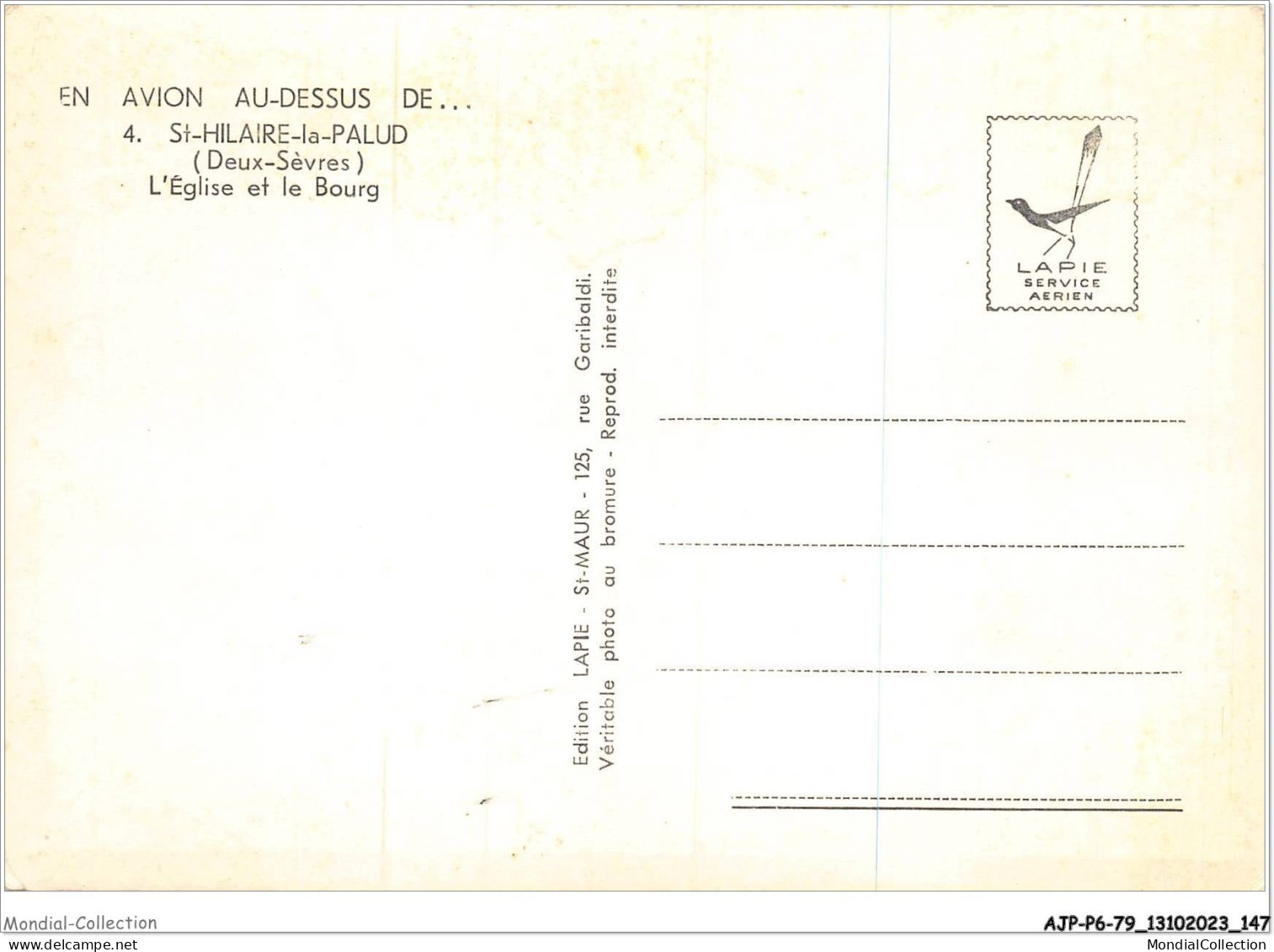 AJPP6-79-0701 - EN AVION - AU-DESSUS DE - ST-HILAIRE-LA-PALUD - L'eglise Et Le Bourg - Andere & Zonder Classificatie