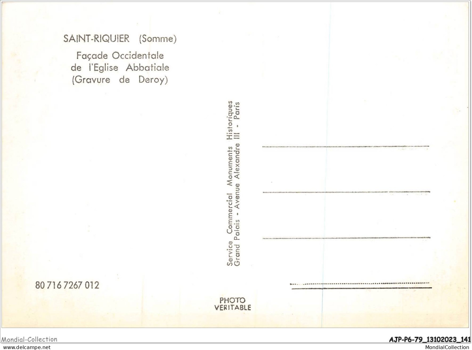 AJPP6-80-0698 - SAINT-RIQUIER - Facade Occidentale De L'eglise Abbatiale - Saint Riquier