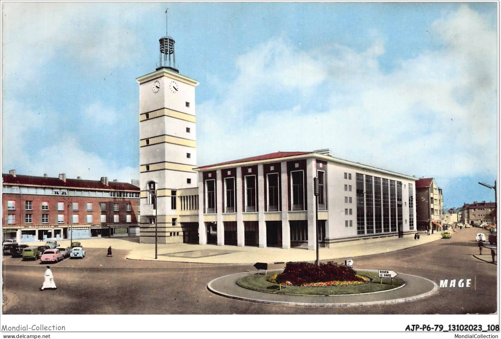 AJPP6-80-0682 - ABBAVILLE - L'hotel De Ville Et Le Rond-point - Abbeville