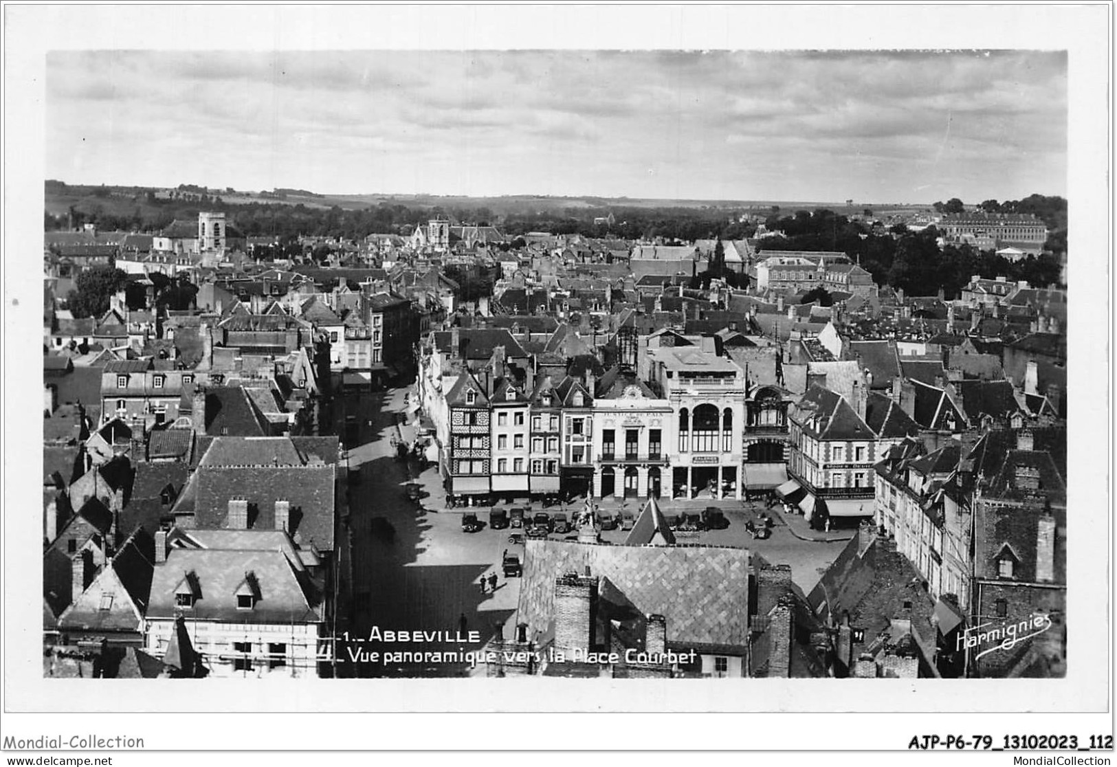 AJPP6-80-0684 - ABBAVILLE - Vue Panoramique Vers La Place COURBET - Abbeville