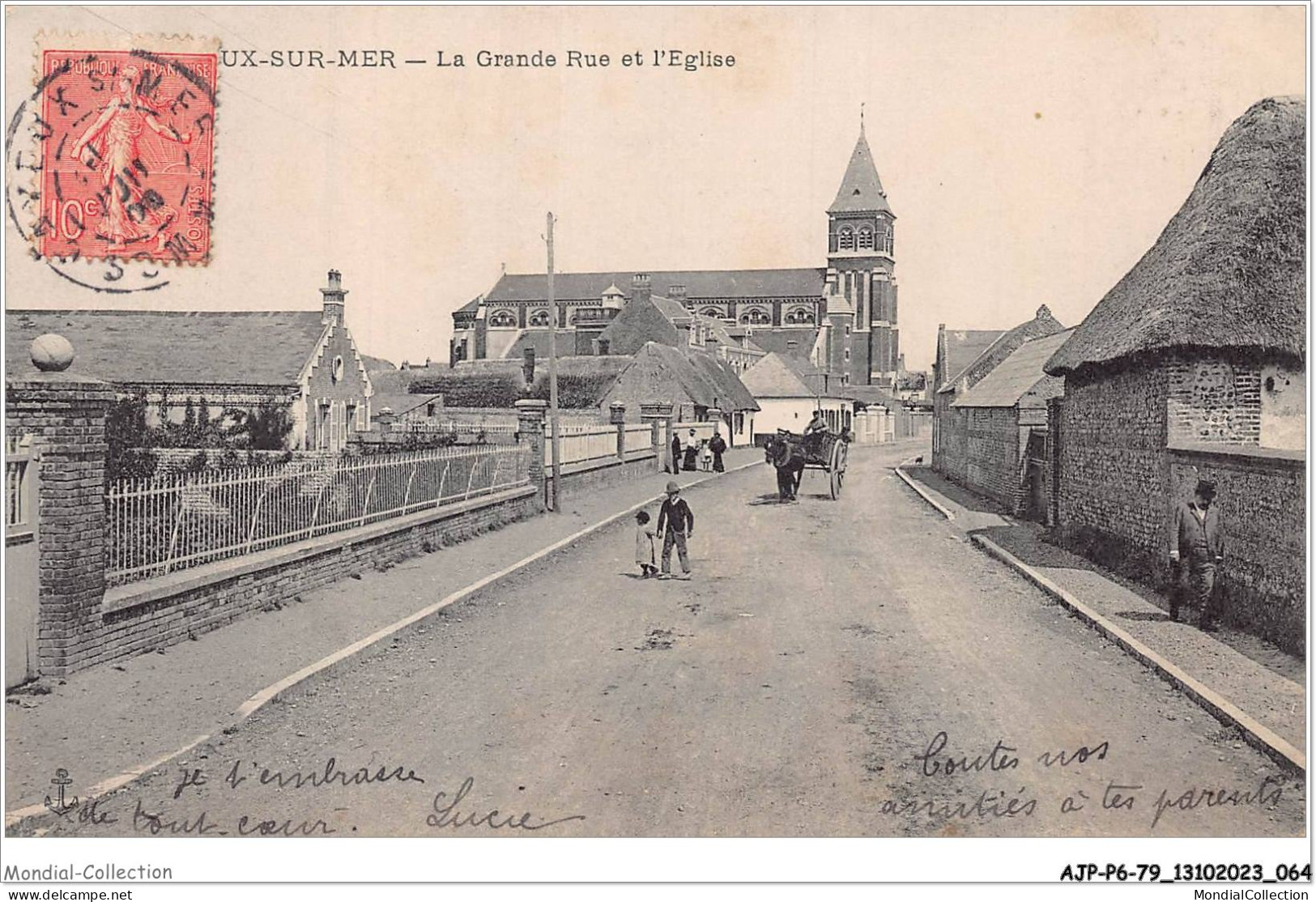 AJPP6-80-0660 - CAYEUX-SUR-MER - La Grande Rue Et L'eglise - Cayeux Sur Mer