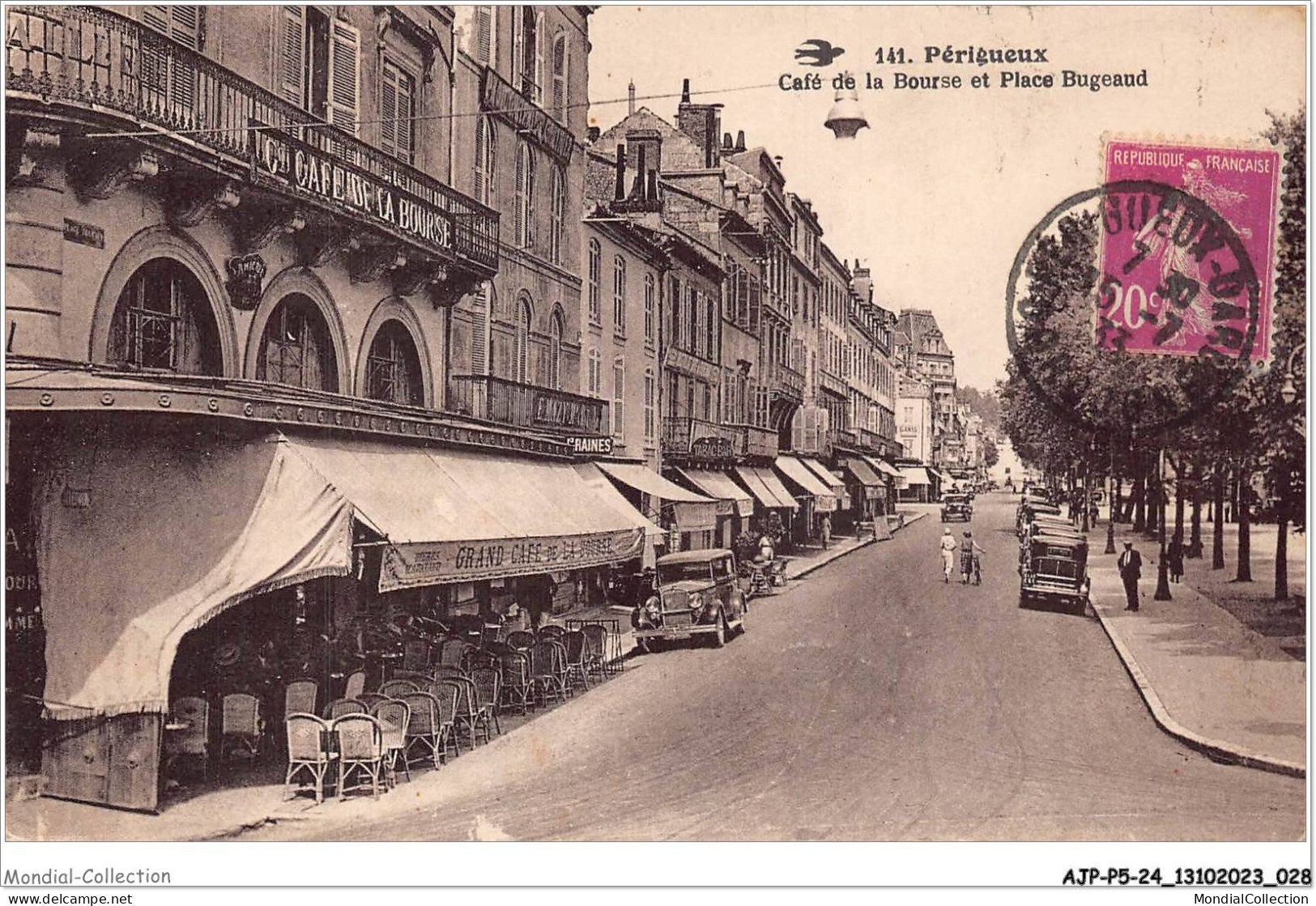 AJPP5-24-0544 - PERIGUEUX - Cafe De La Bourse Et Place Bugeaud - Périgueux