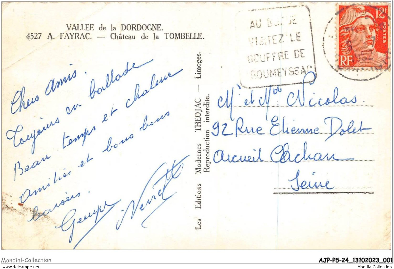 AJPP5-24-0530 - VALLEE DE LA DORDOGNE - A-FAYRAC - Chateau De La TOMBELLE - Andere & Zonder Classificatie