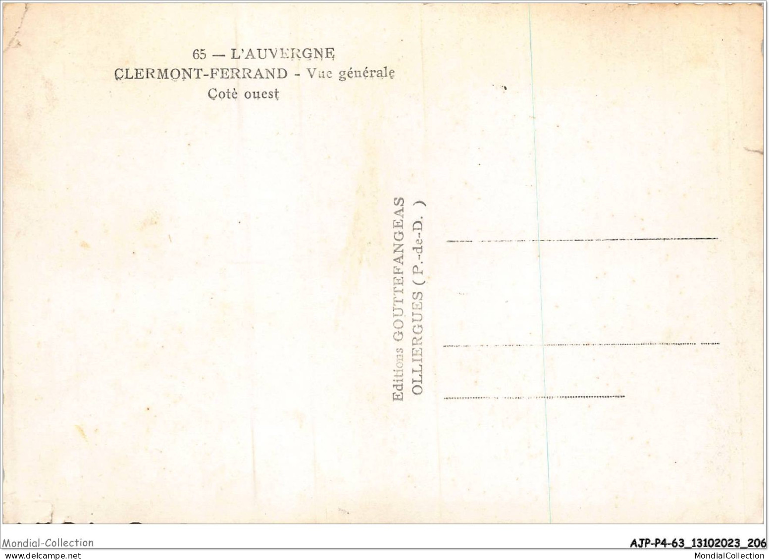 AJPP4-63-0517 - L'AUVERGNE - CLERMONT-FERRAND - Vue Generale - Cote Ouest - Clermont Ferrand