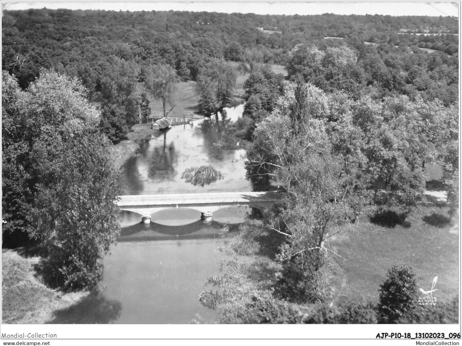 AJPP10-18-1042 - EN AVION AU-DESSUS DE - BRINON-SUR-SAULDRE - Le Pont Et Bords De La Sauldre - Brinon-sur-Sauldre