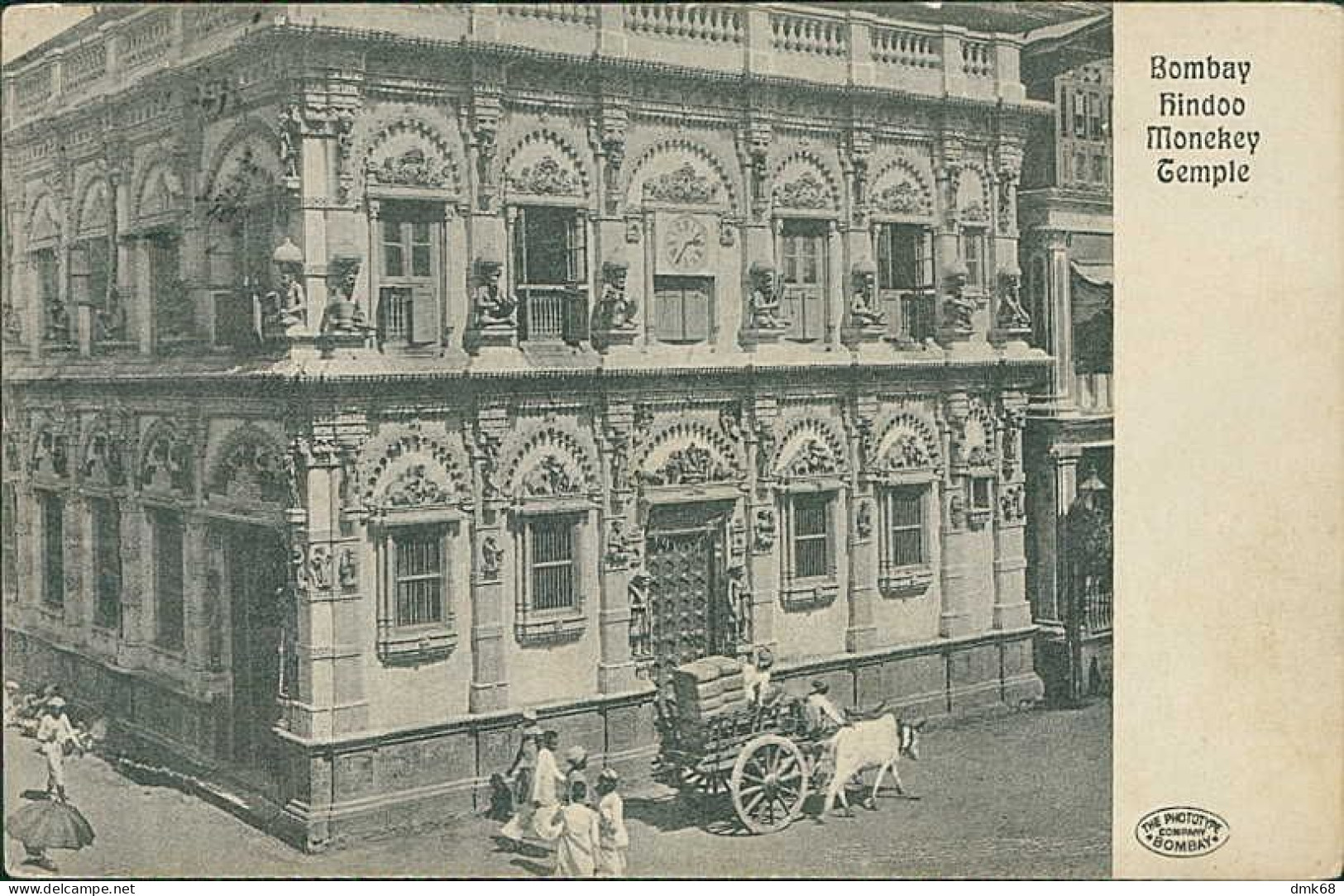 INDIA - BOMBAY HINDU MONKEY TEMPLE - EDIT THE PHOTOTYPE COMPANY - MAILED TO ITALY 1914 / STAMP (18382) - Inde