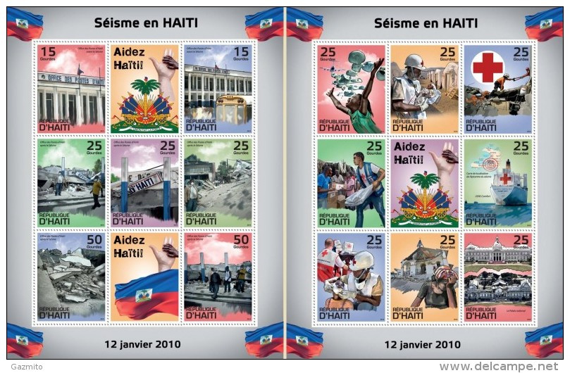 Haiti 2010, Help Haiti - Post Office & Red Cross, 2BF - Haití