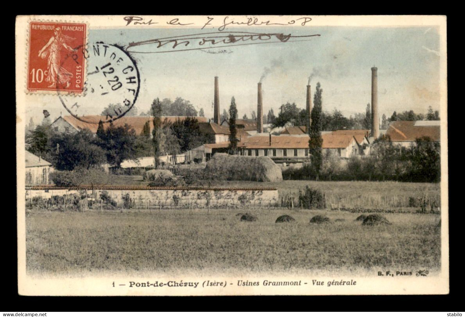 38 - PONT-DE-CHERUY - USINES GRAMMONT - CARTE COLORISEE - Pont-de-Chéruy