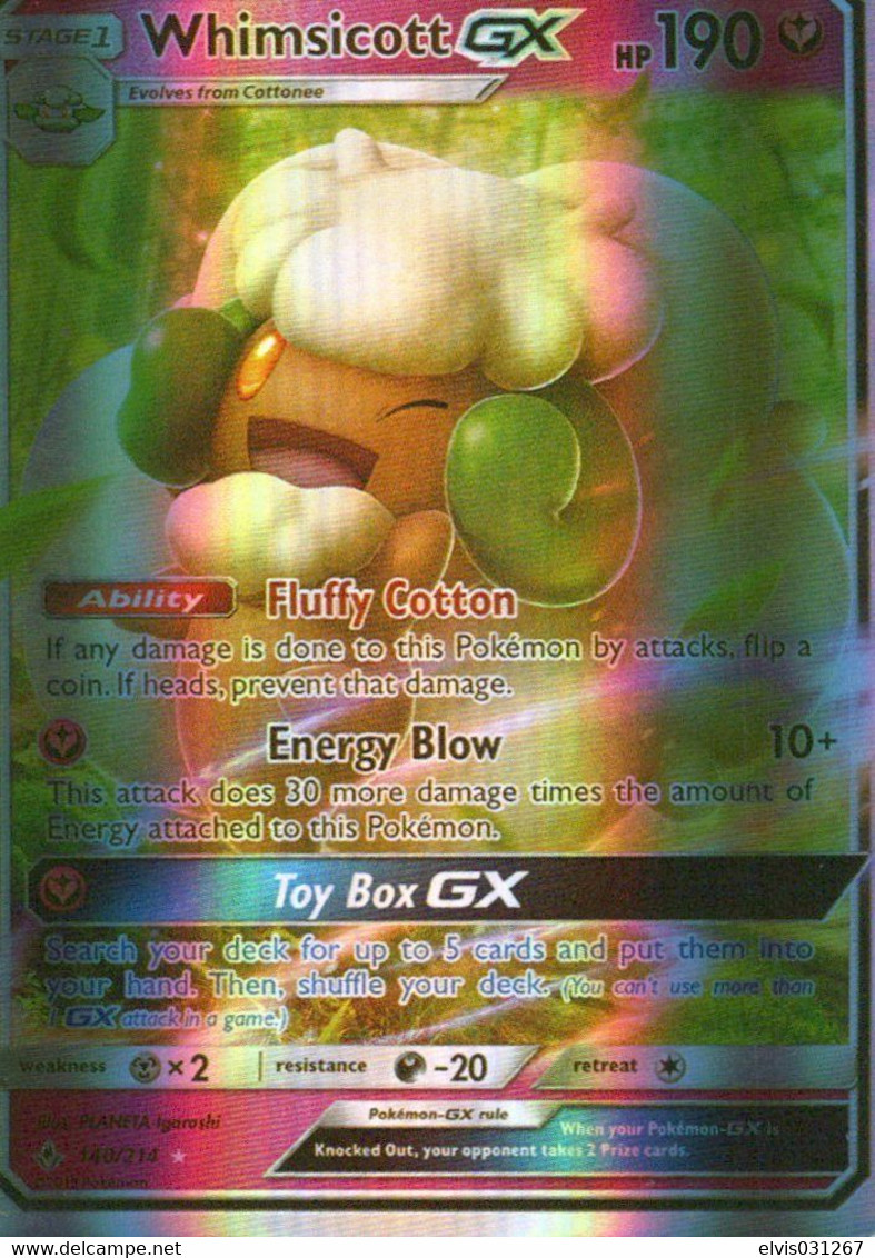 Vintage Pokémon : Fairy GX Whimsicott - 2019 - ENG - Mint Condition - Other & Unclassified